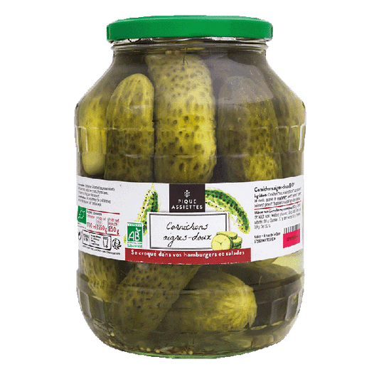 Pique Assiettes -- Cornichons aigres-doux bio - 850 g